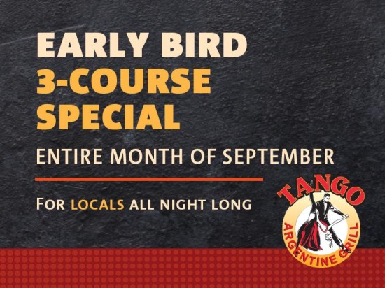 September Nights Just Got Better: Early Bird All Night for Locals at Tango